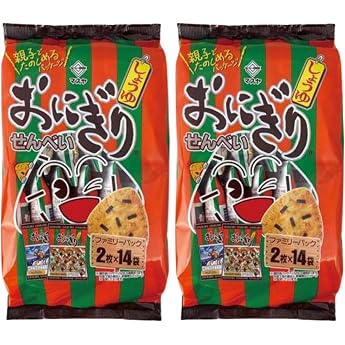 2-Bag SetMasuya Onigiri Senbei Family Pack 2 Sheets x 16 Pieces x 2 Bags Soy Senbei Senbei Tea Accompaniment Excursion Party Outing Okak