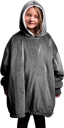 Bare Home Manta Sherpa portátil, cálida y acogedora, manta de felpa suave con capucha, tallas para adultos y jóvenes