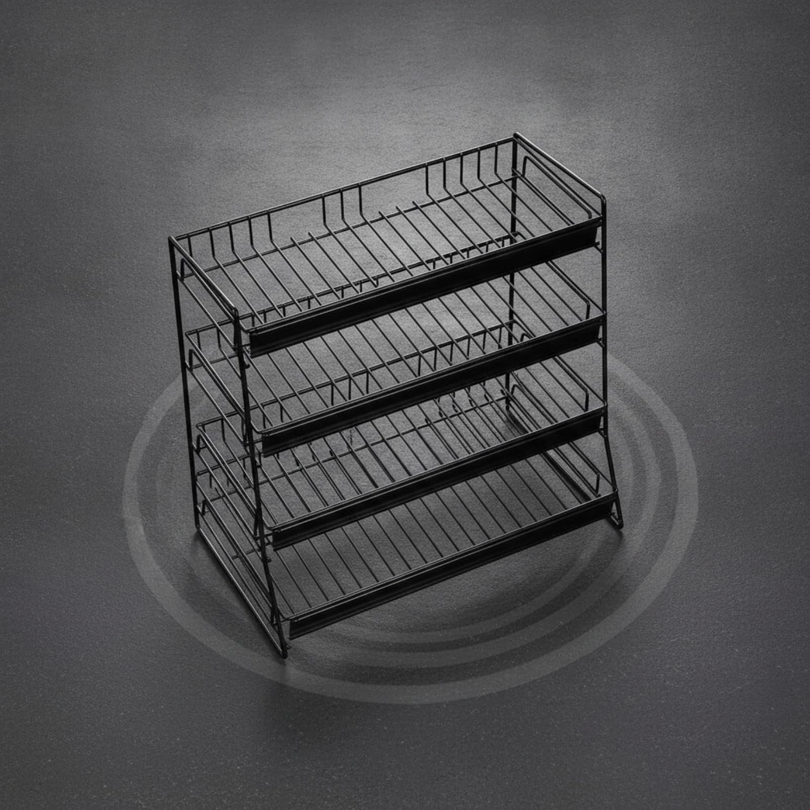 Présentoir En Fil Métallique Compact Présentoir avec Quatre Niveaux Compacte Porte-Épices Comptoir pour Commerçants, Épicerie