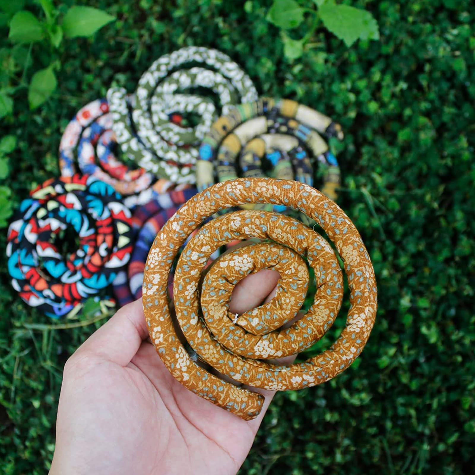 Spiral Lock Hair Tie Dreadlock Accessory Bendable Hair Ties for Women and Men Ponytail Holders Colorful Dreadlock Hair Tie Long Dreads Thick Curly Hair Holder (Brown Vine) - Image 3