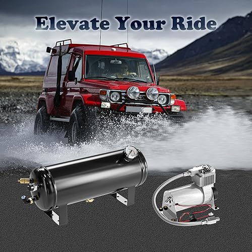 Miniatura 6 de Compresor de aire de 150PSI 12V con tanque de 1.59 galones, bomba de compresor de tanque de aire de 6L para tren, camión, bocina de tren de aire,