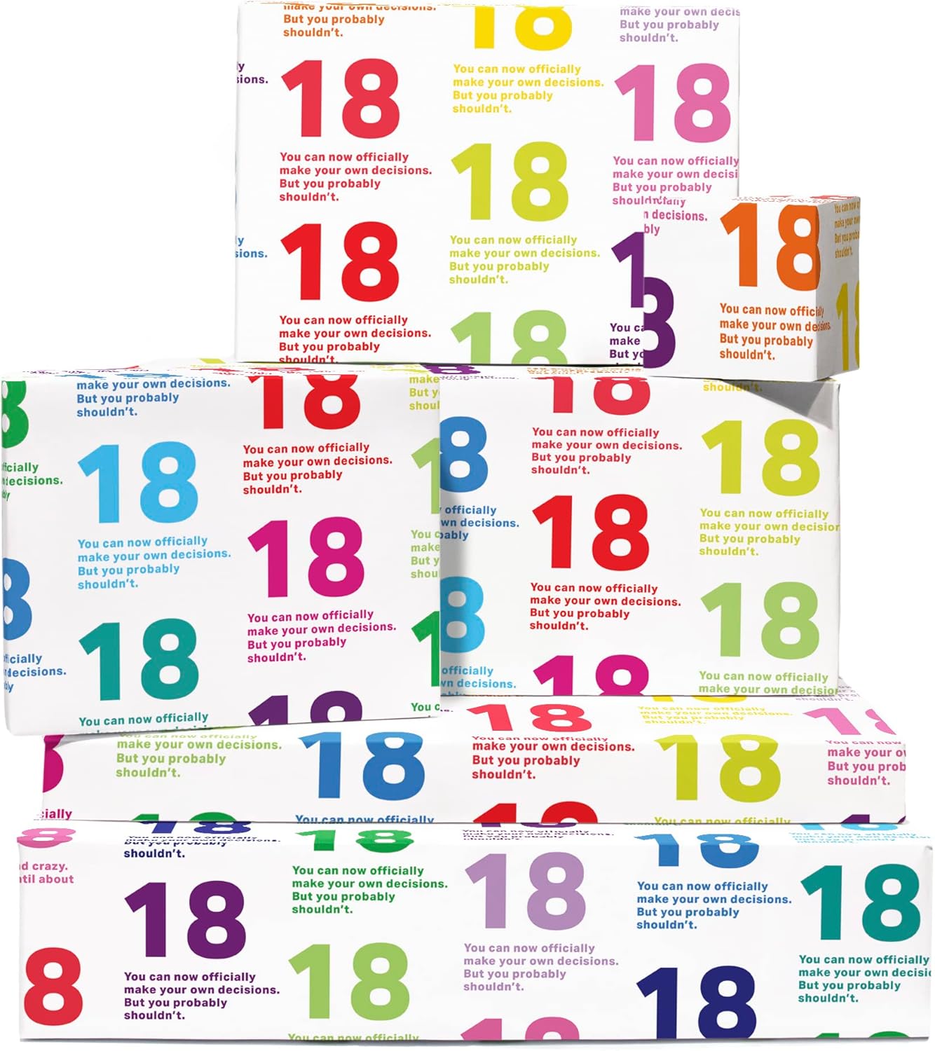 Funny Wrapping Paper 6 Sheets Gift Wrap With Tags 18th Birthday Wrapping Paper Recyclable
