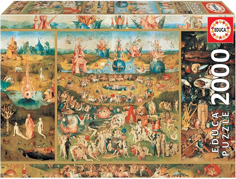 Educa - Puzzle de 2000 Piezas para Adultos | El Jardín de Las Delicias. Incluye Pegamento Fix Puzzle. A Partir de 14 años (18505)