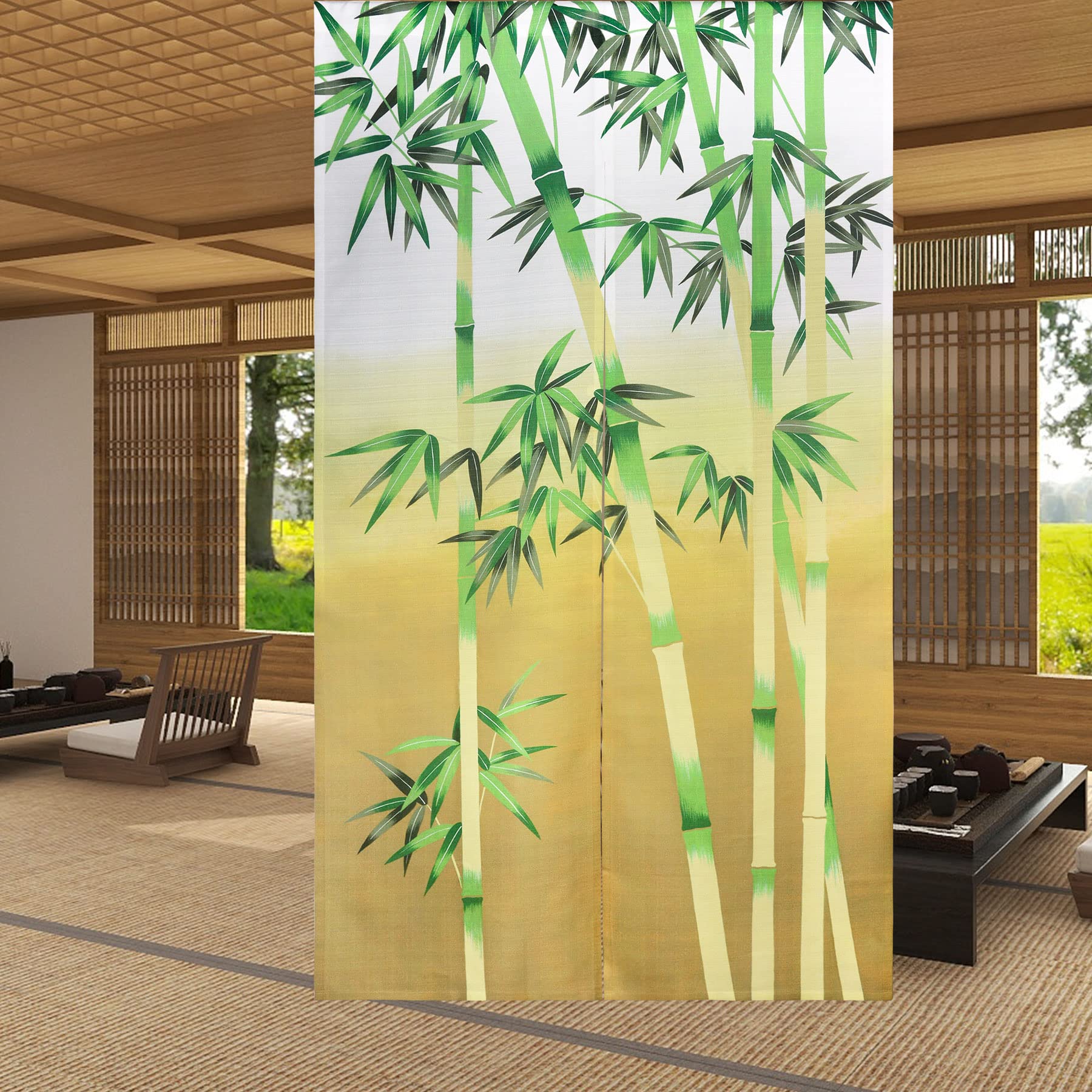 Rideau de porte noren japonais occultation partielle 85x150 cm pour entrée de restaurant