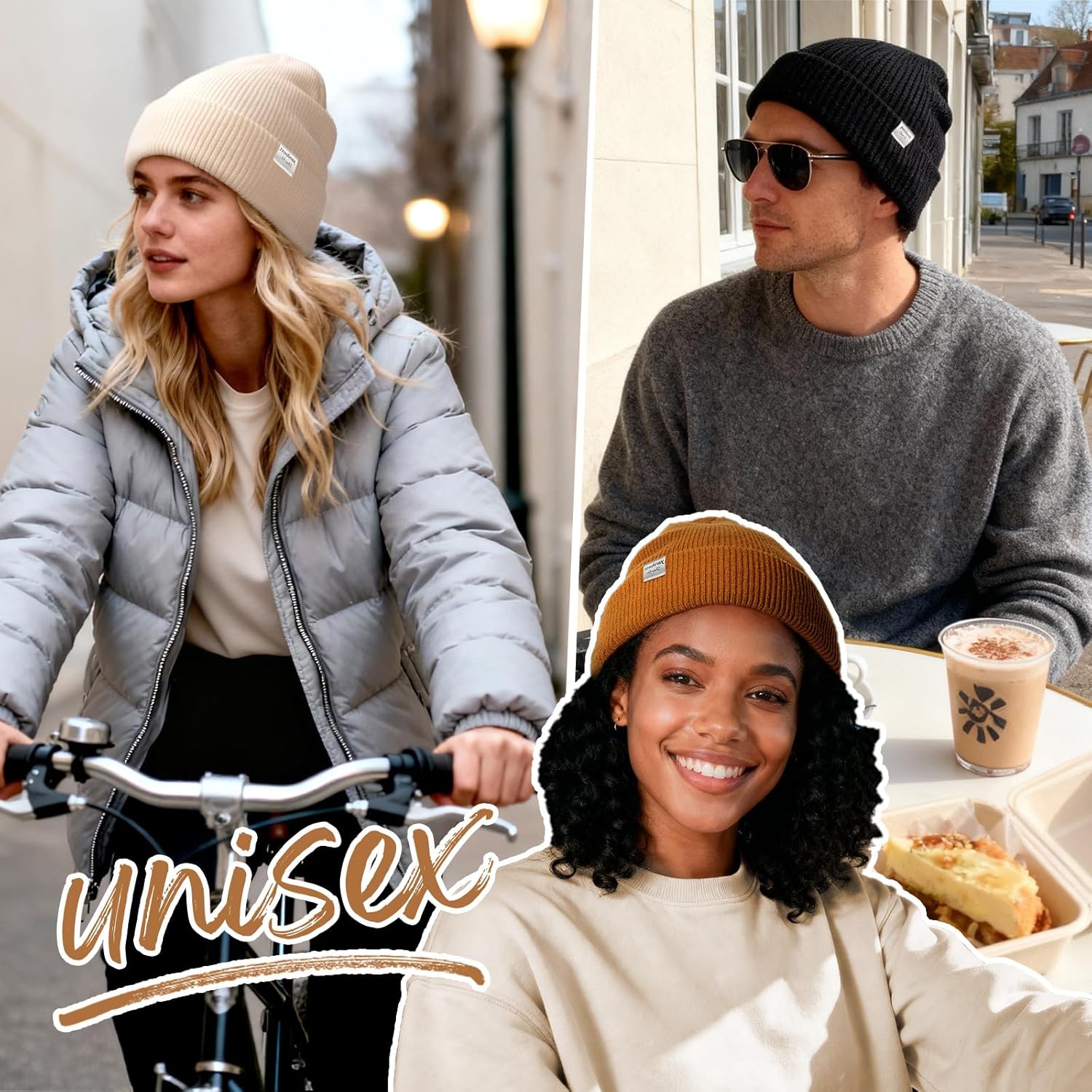 YANIBEST Beanie Hat for Women Men Satin Lined Beanie Hats Winter Hat Womens Cuffed Beanies Knit Skull Cap Warm Ski Hat Unisex - Image 5