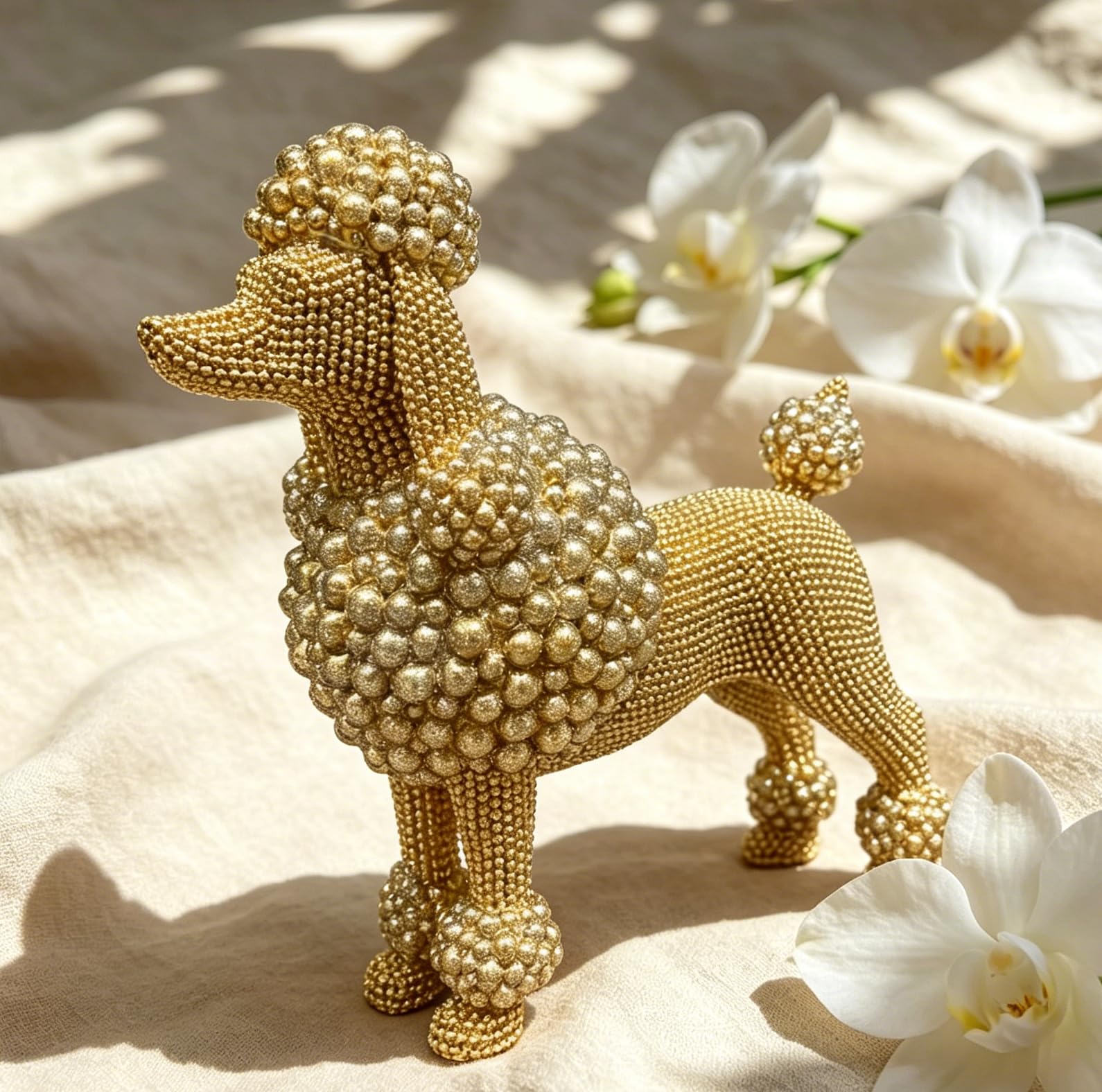 Amazon.com: Artgenius Bling Bling Beaded Poodle Figurine Statue