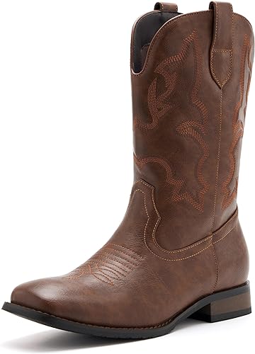 靴 INSCRIRE Western Short Boots Amazon.com | Cowboy Boots for Men Classic Embroidered