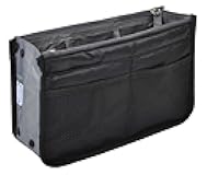 Vercord Purse Organizer Insert for Handbags Bag Organizers Inside Tote Pocketbook Women Nurse Nylon 13 Pockets Black Small