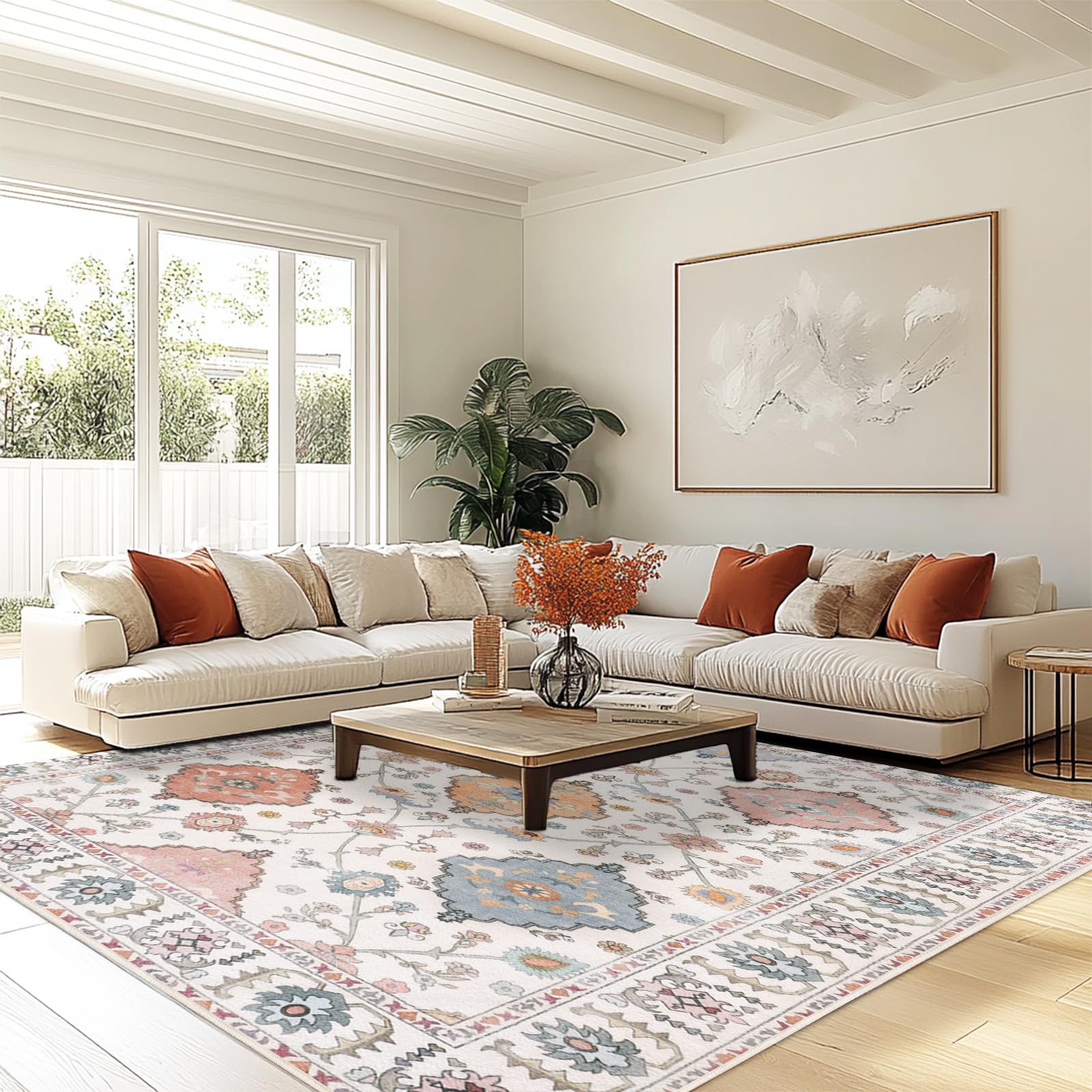 MAST DOO Boho Teppiche 160 x 230 cm Weich Waschbar rutschfest Schlafzimmer Esszimmer Küche Orientalisch Vintage