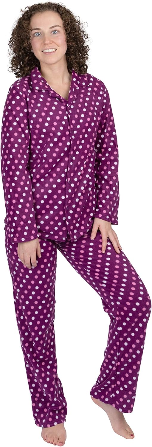Women's 2-Piece Ultra-Soft Micro Fleece Pajama Set - For Sleeping or Lounging