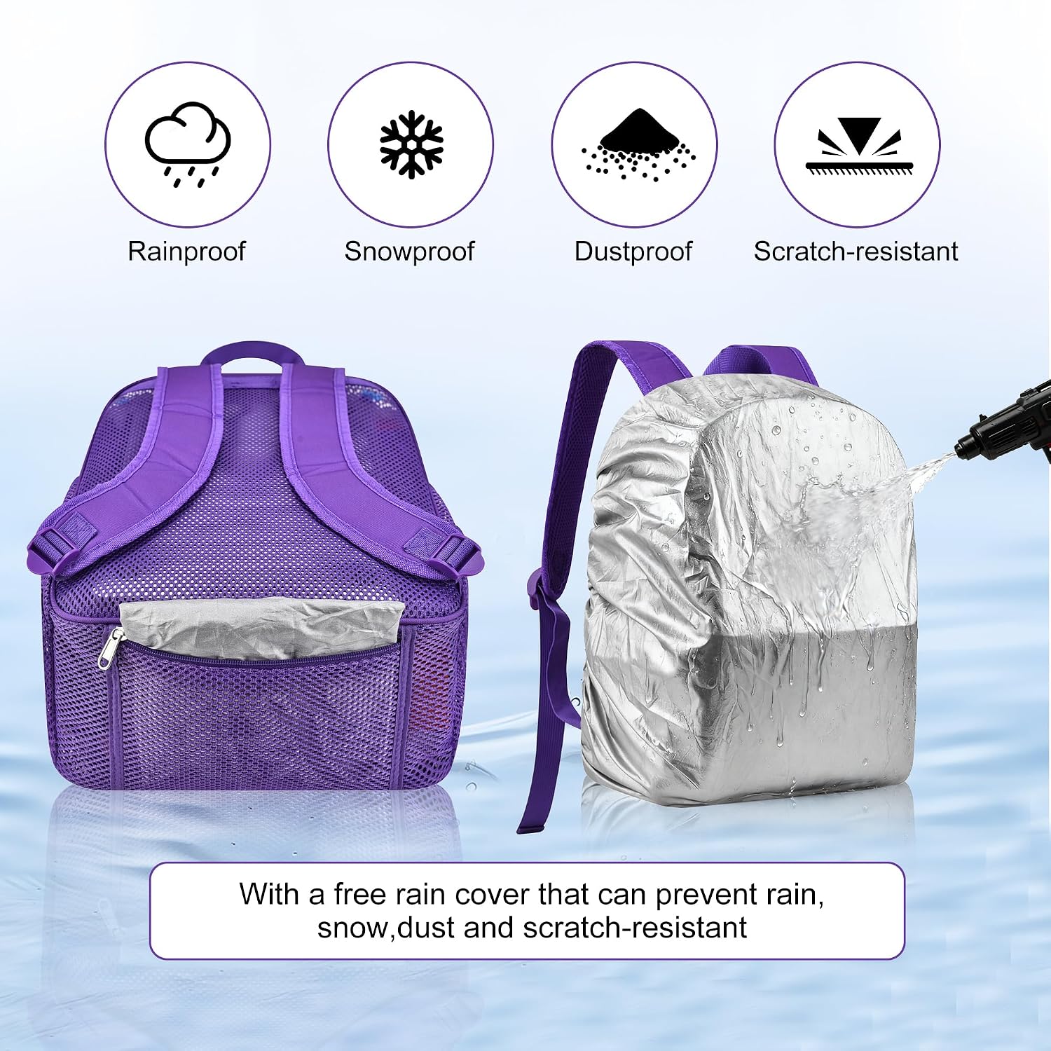 Oraben Heavy Duty Mesh Backpack, See Through College Backpack, Semi-transparent Mesh Pack Ideal for Work, Travel, or Beach Outings