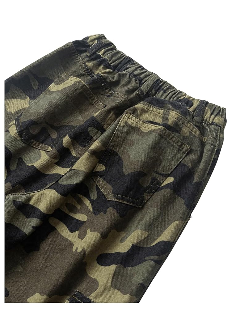 Amazon.com: OYOANGLE Girl's Camo Print Cargo Pants Flap