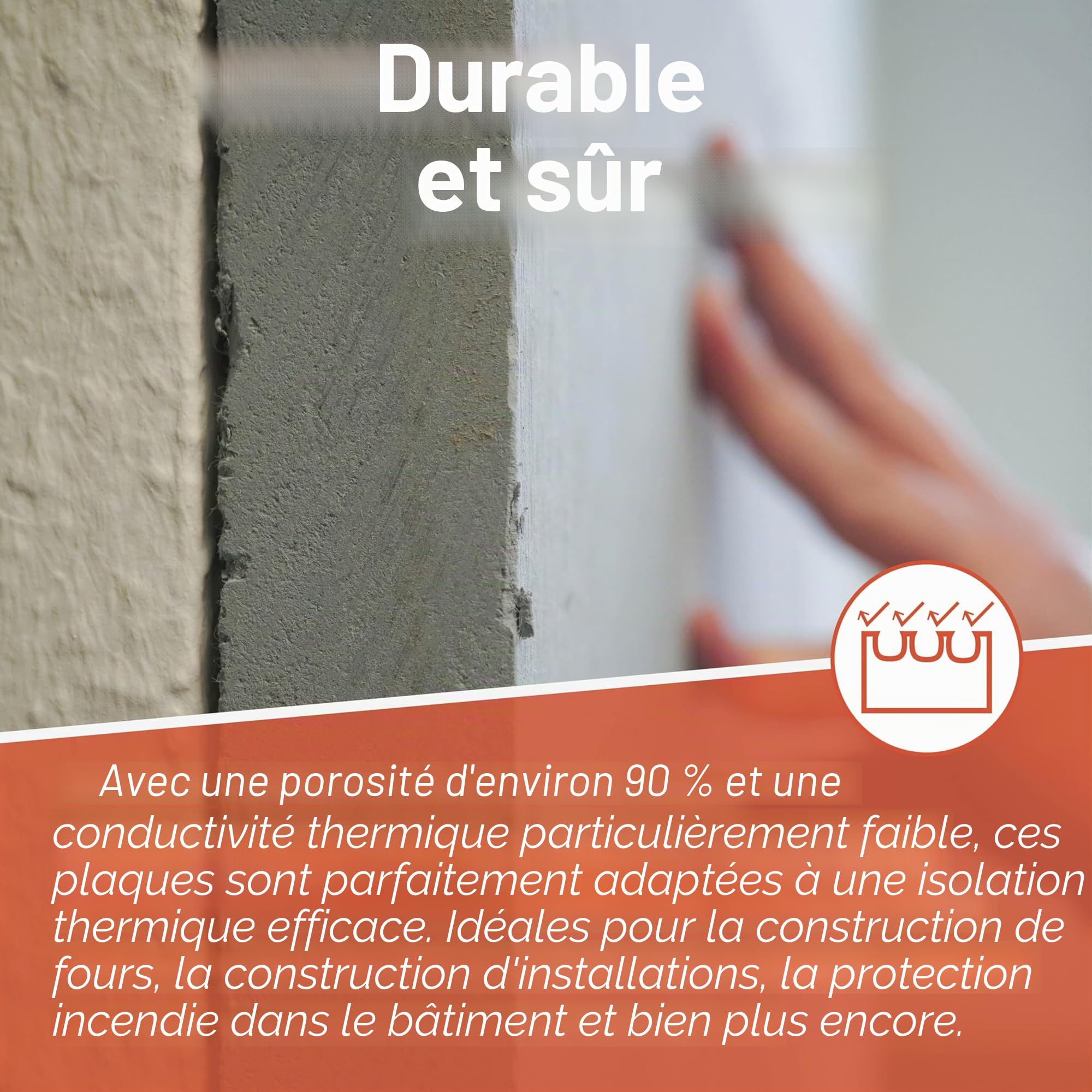 Ignifuge 123 – Plaque en silicate de calcium 500 x 610 x 20 mm, plaques isolantes pour poêles et cheminées, plaque de climatisation CaSi à faible conductivité thermique, résistant à la chaleur jusqu'à