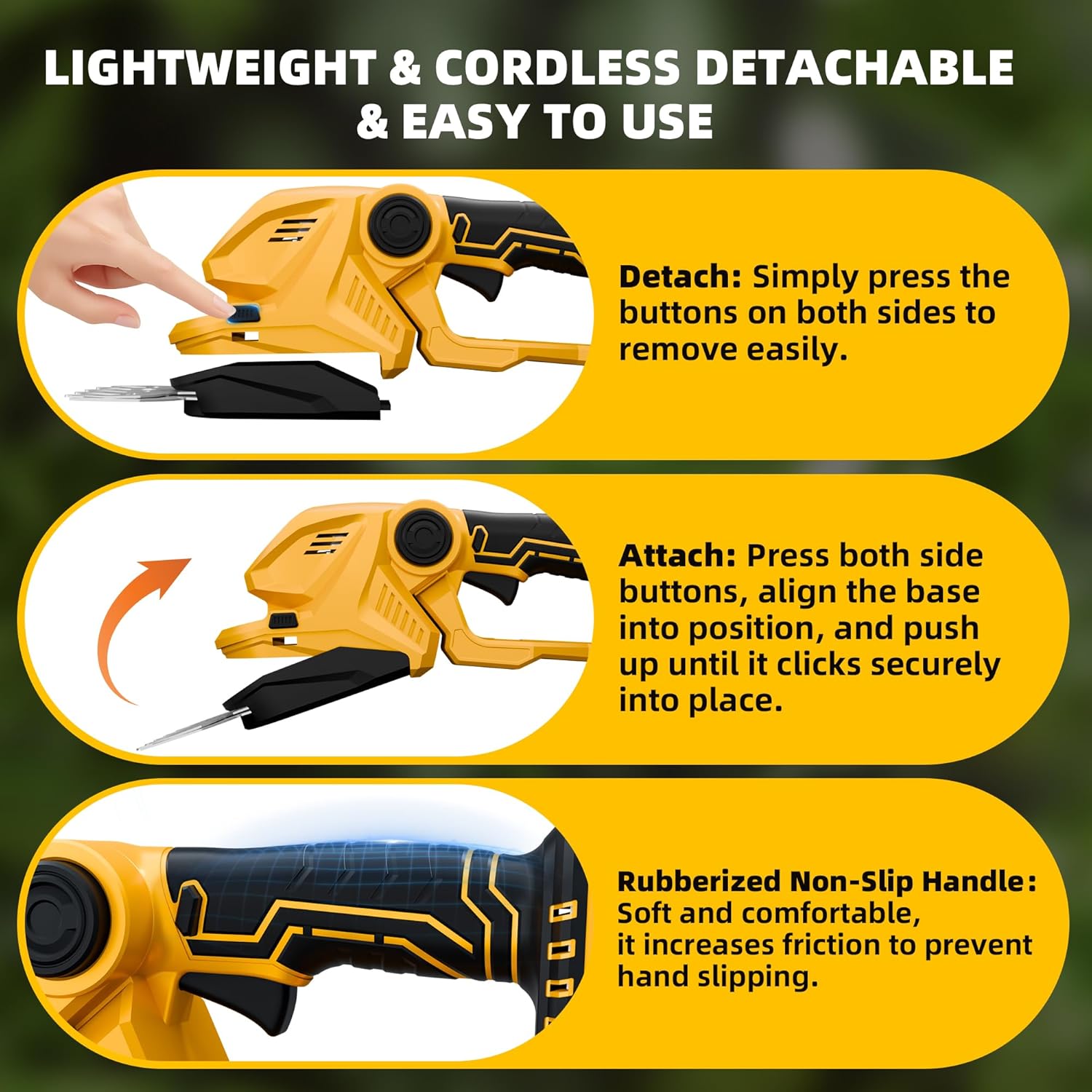 4-in-1 Pole Hedge Trimmer & Cordless Grass Shears,2×4.0 Ah Batteries & Included Charger,Dual Blade Design,Extension Tree Pruner,Bush Trimmer for Tree Trimming/Garden/Lawn