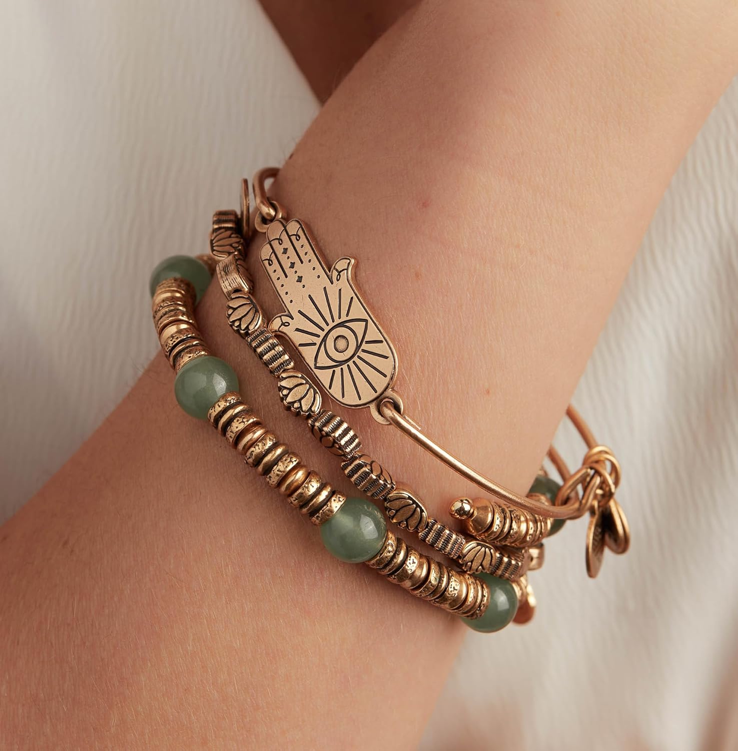 Alex and Ani Spiritual Armor Hamsa Inline Charm Bangle - Image 3