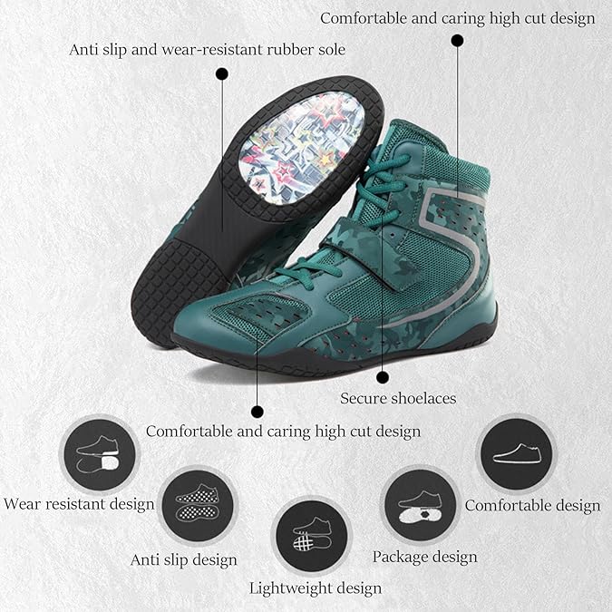 Scarpe Da Boxe E Wrestling Uomo/Donna, Traspiranti, Anti-Scivolo