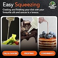 Vista 5 de Paquete de 2 botellas de plástico exprimibles para salsas, botellas exprimibles de condimentos de 16 onzas para líquidos, botella de chorro sin BPA