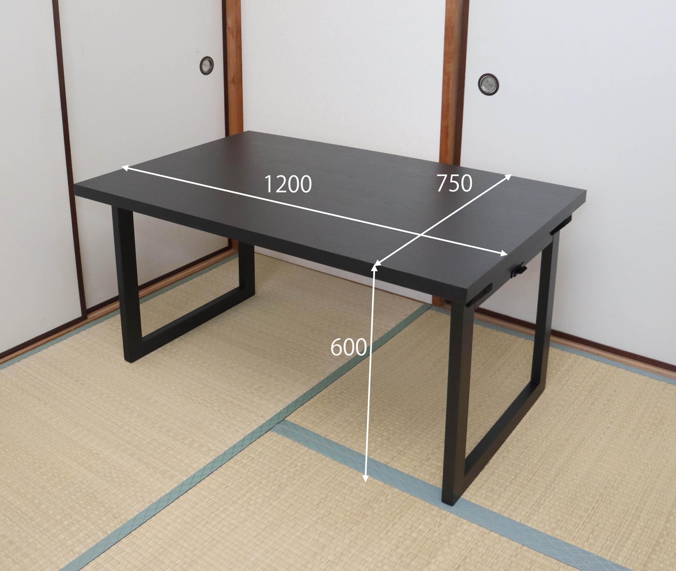 Amazon｜NEW和室用テーブル5点セット 「折畳式」 椅子 和柄(格子柄