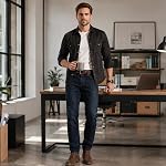 Urban Star Jeans stretch pour hommes – Denim droit pour jambes détendu – Jeans Ultimate Comfort Superflex