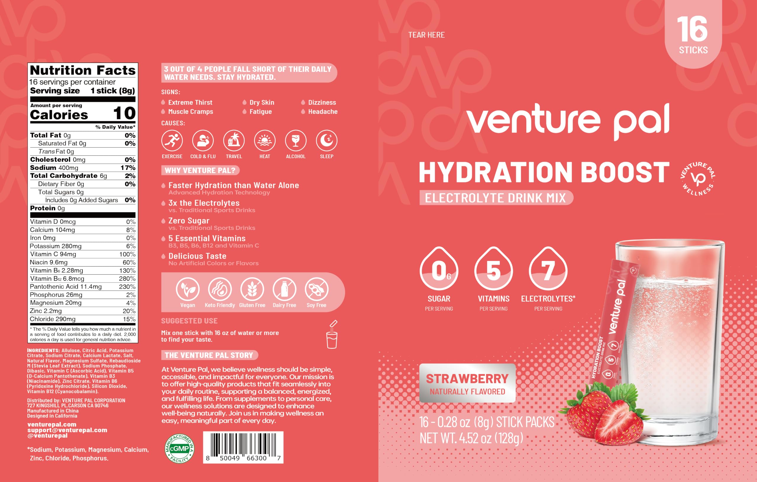 Venture Pal Sugar Free Electrolyte Powder, Liquid Daily IV Hydration Packet — Amazon image 9
