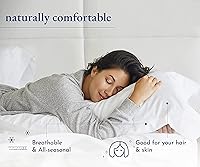 Vista 4 de Paquete de 2 protectores de almohada de tamaño estándar con cremallera, algodón egipcio con rayas de satén, color blanco, certificado Oeko-TEX