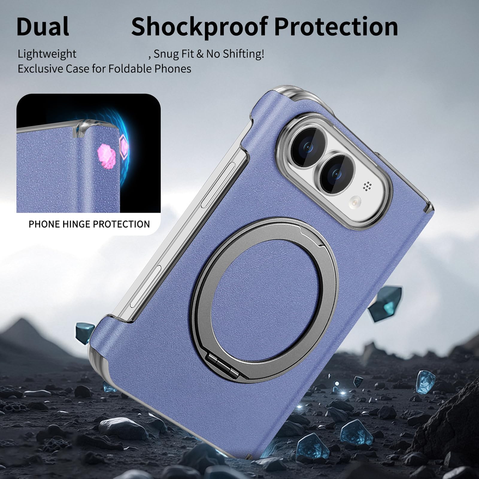 Etui na telefon komórkowy do iPhone Duo, magnetyczny stojak na pierścionek