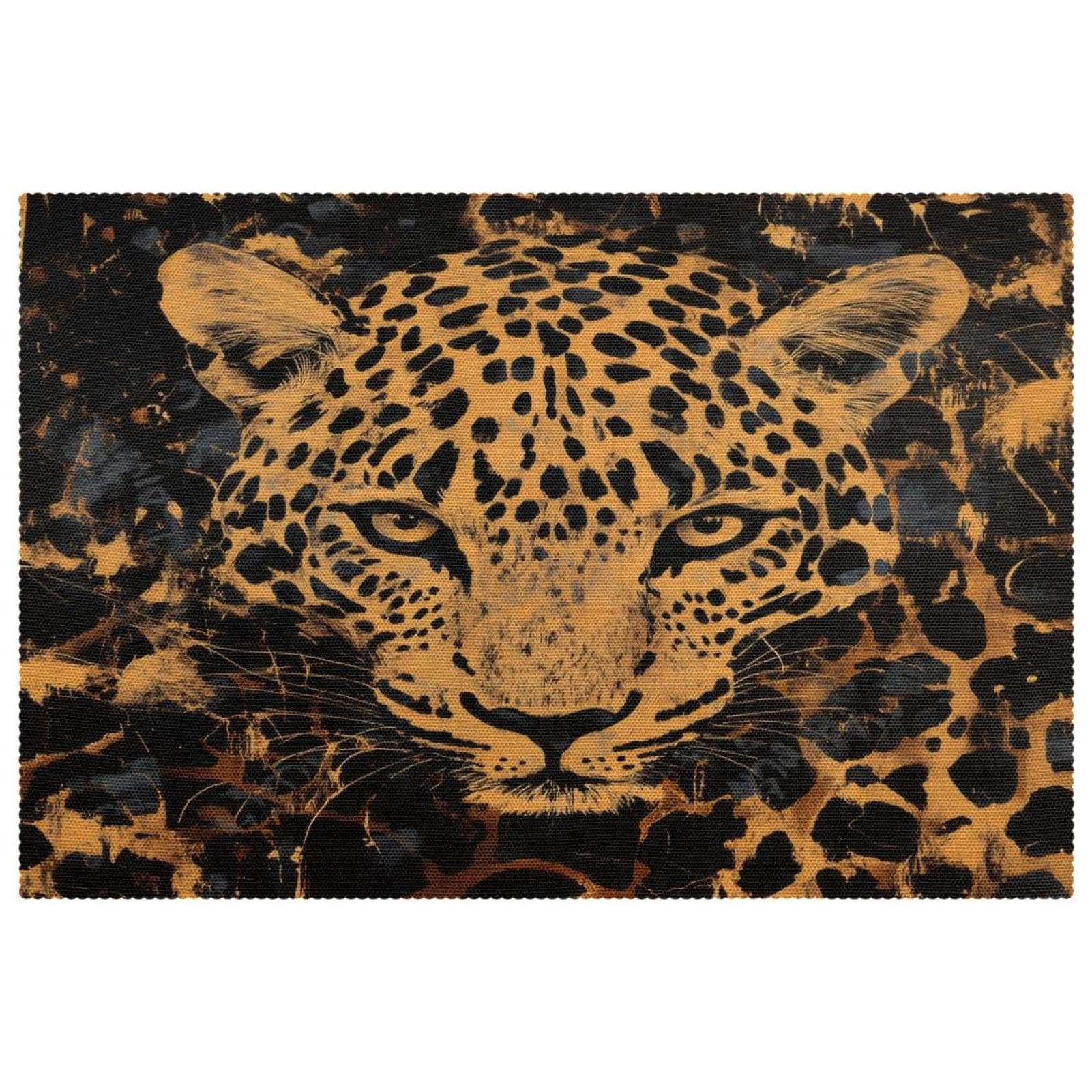 Sets de table léopard antidérapants pour salle à manger résistants à la chaleur lot de 6
