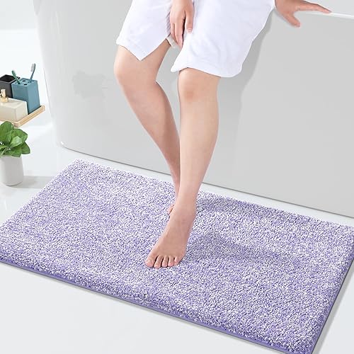 Miniatura 14 de Yimobra Alfombras de baño antideslizantes lavables de 24 x 17 pulgadas, tapete de baño de microfibra ultra suave y absorbente, alfombra decorativa