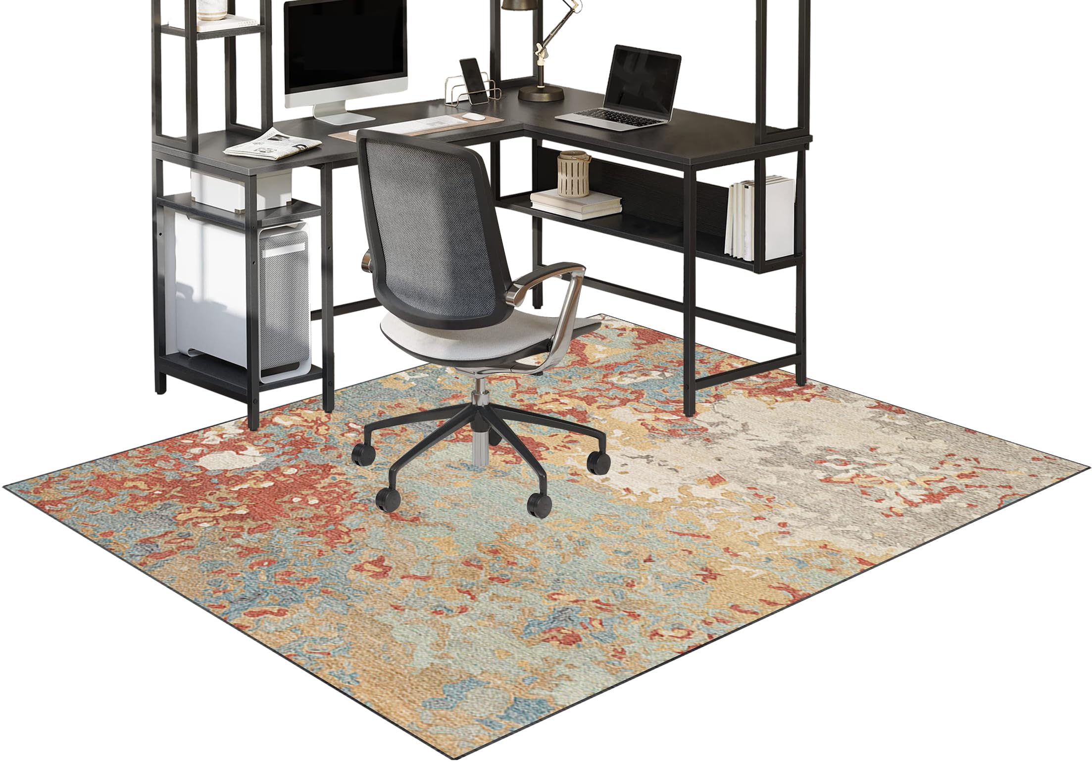Fzamudng Office Chair Mat for Carpet, Heavy Duty Desk Chair Mat, Floor Protectors for Rolling Chairs, Computer Gaming Chair Mat, Non-slip Carpet Protector Chair Mat for Home and Office 140 x 180 cm