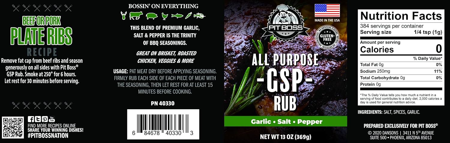 Pit Boss 40330 GSP Rub Grill Spices, 13 Ounce (Pack of 1), Multicolored image 2