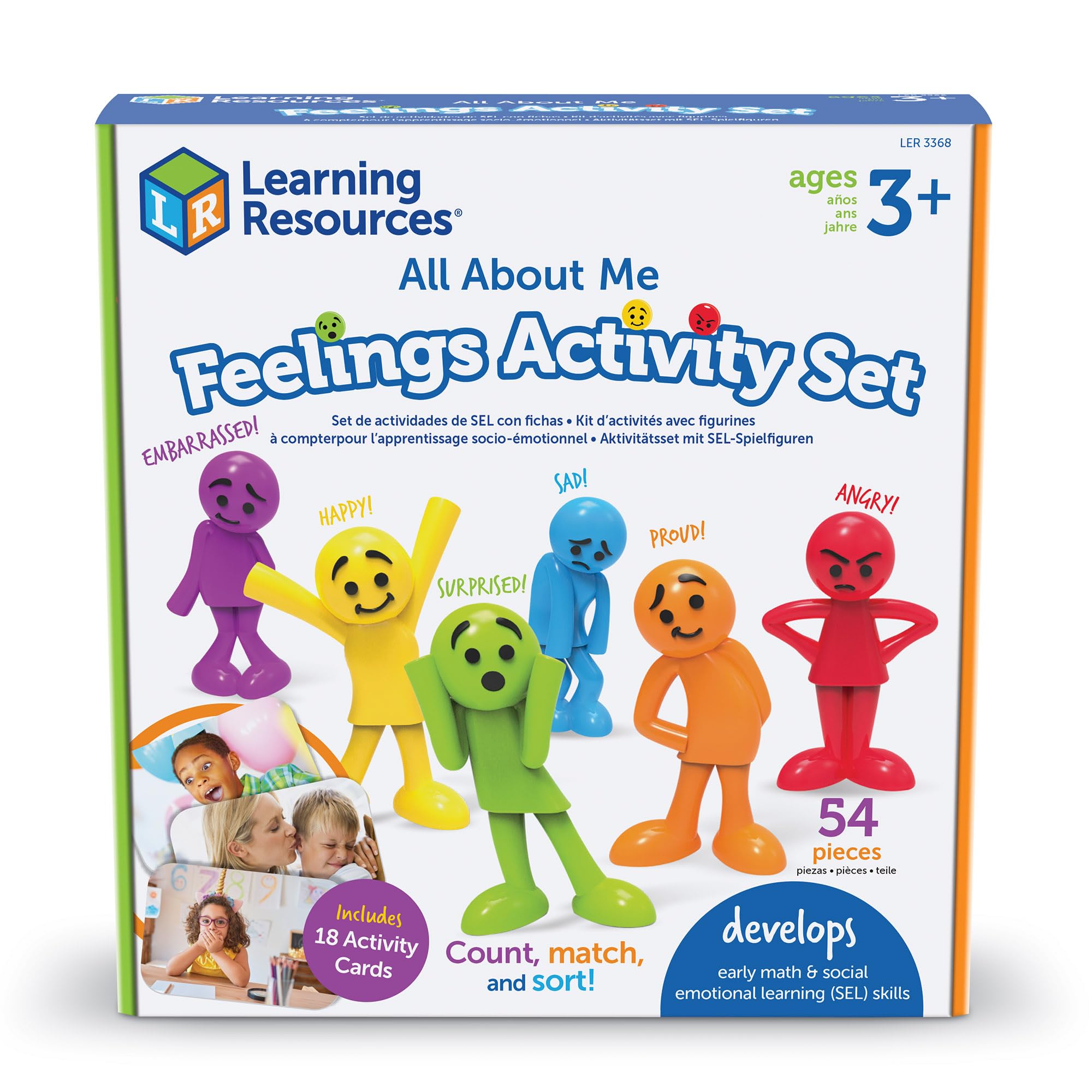 Learning Resources Jeu Émotions Enfants – Kit 54 Pièces Colorées – Tri et Communication – Activité Socio-Émotionnelle 3 Ans+ – Maison & Classe