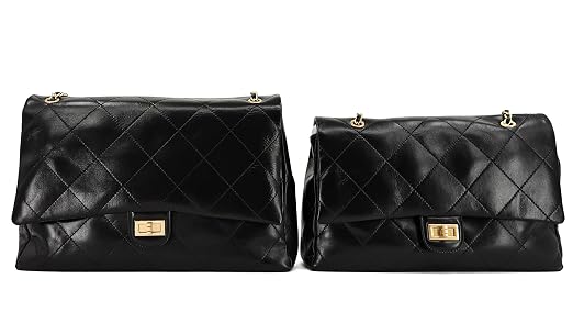 ファッション小物 M size／potteri bag／quilt × black leather