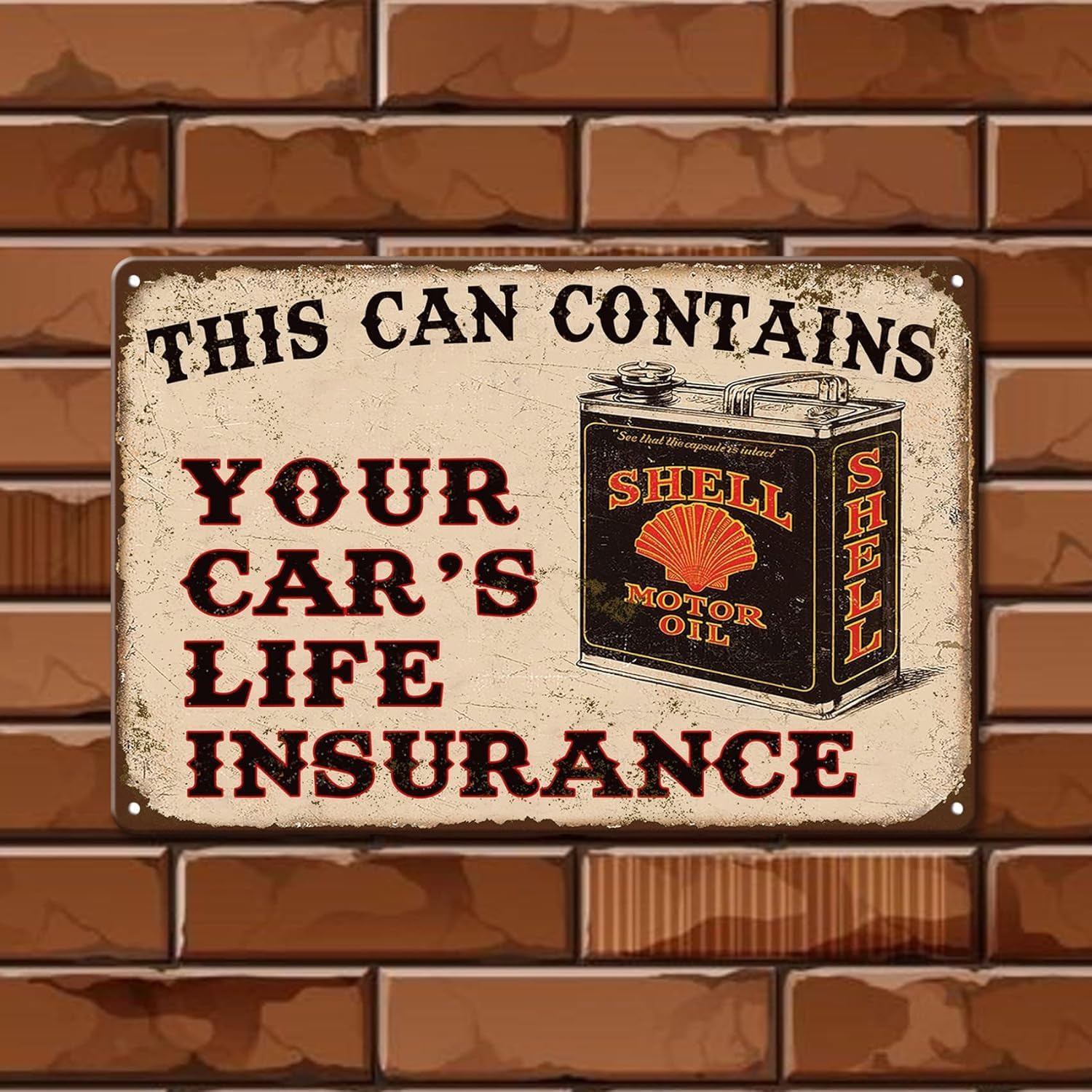 Vintage Metal Garage Signs for Men, Gas Station Tin Signs, Man Cave Decor Old Car Signs Shop Sign Oil Decor Motorcycle Posters Auto Gasoline Wall Decorations Bar Kitchen Accessories 7 Pces 8×12 Inch