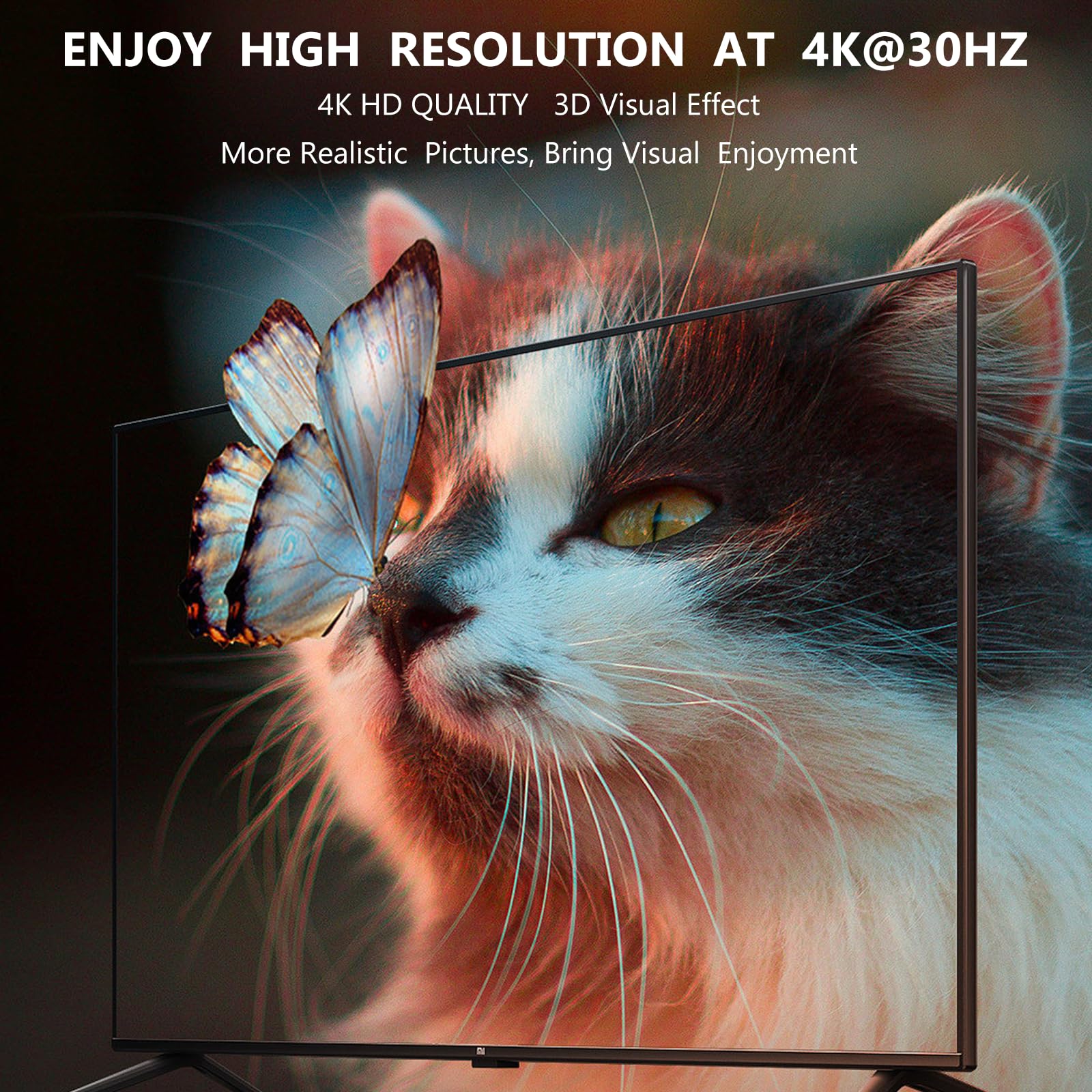 Splitter HDMI 1 en 8 Out-4K HDMI Splitter 1X8 HDMI Splitter -8 Sortie HDMI Splitter - Diviseur HDMI alimenté avec adaptateur CA, compatible avec 4Kx2K@30Hz、3D, pour exposition, présentation,