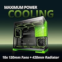 Vista 3 de Geometric Future M5 de vidrio templado semitorre, carcasa de juego E-ATX/ATX, acero de 1.2mm, tipo C, paneles sin herramientas, soporte