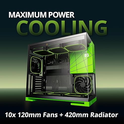 Miniatura 3 de Geometric Future Torre media de vidrio templado M5, estuche para juegos E-ATXATX, acero de 0.047 in, tipo C, paneles sin herramientas, soporte para