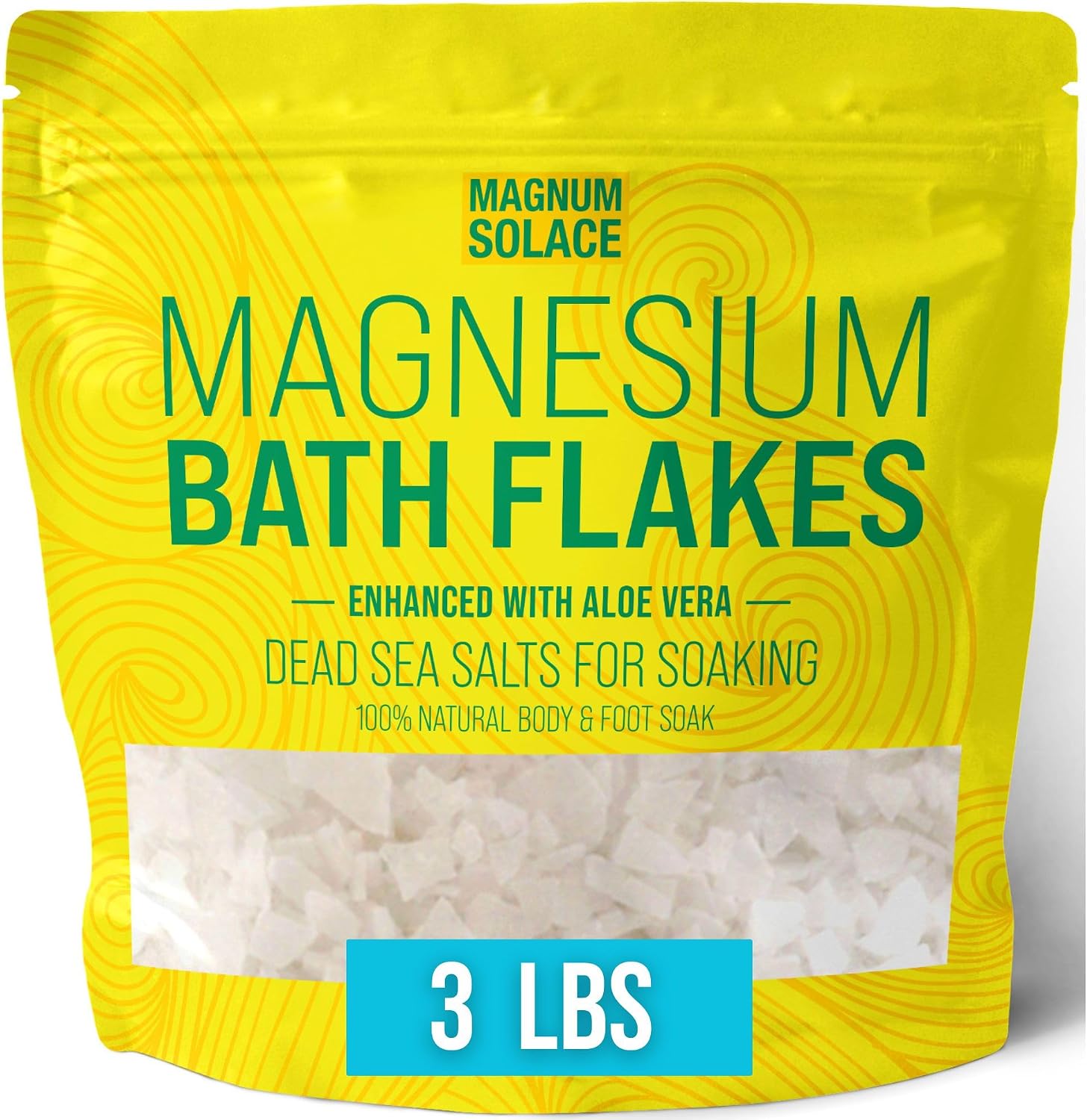 Magnesium Bath Flakes - Dead Sea Salt – Dead Sea Salts for Soaking – Magnesium Flakes for Bath - Enhanced with Aloe Vera (5 Pound)