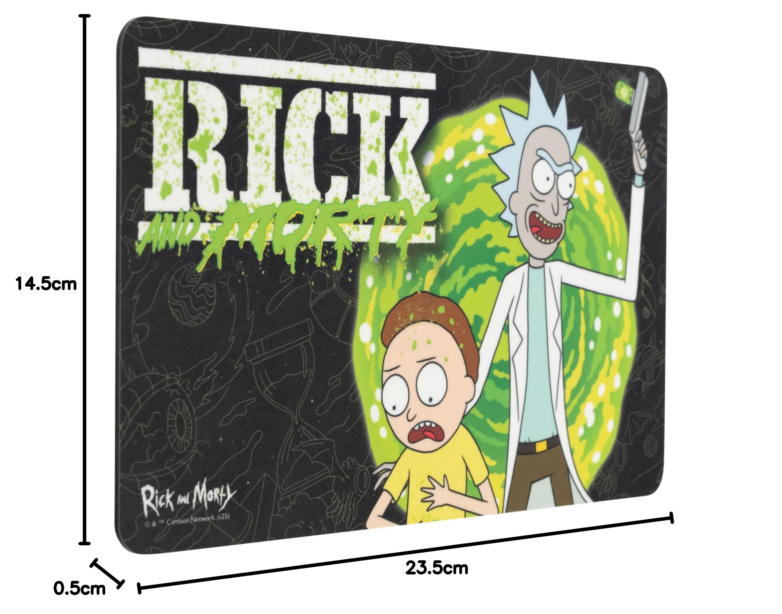 Rick and Morty Deseczki - Teleport Deska śniadaniowa Deska do krojenia z Resopal czarna