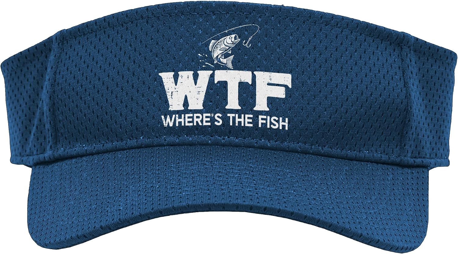 WTF Wheres The Fish Funny Saying Joke Fisherman Men Women Sport Sun Visor