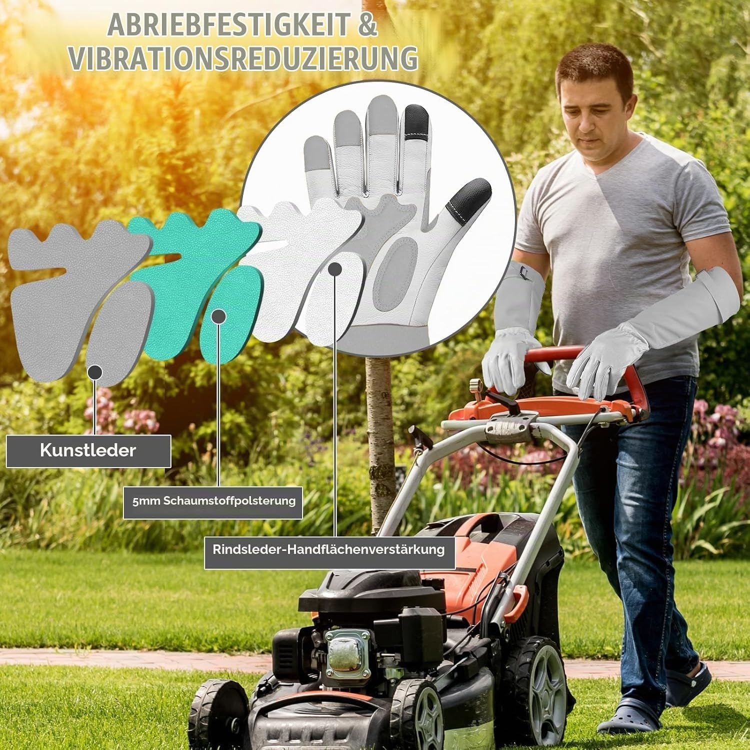 SLARMOR Lange Gartenhandschuhe Damen Abeitshandschuhe Herren – Ansicht 3