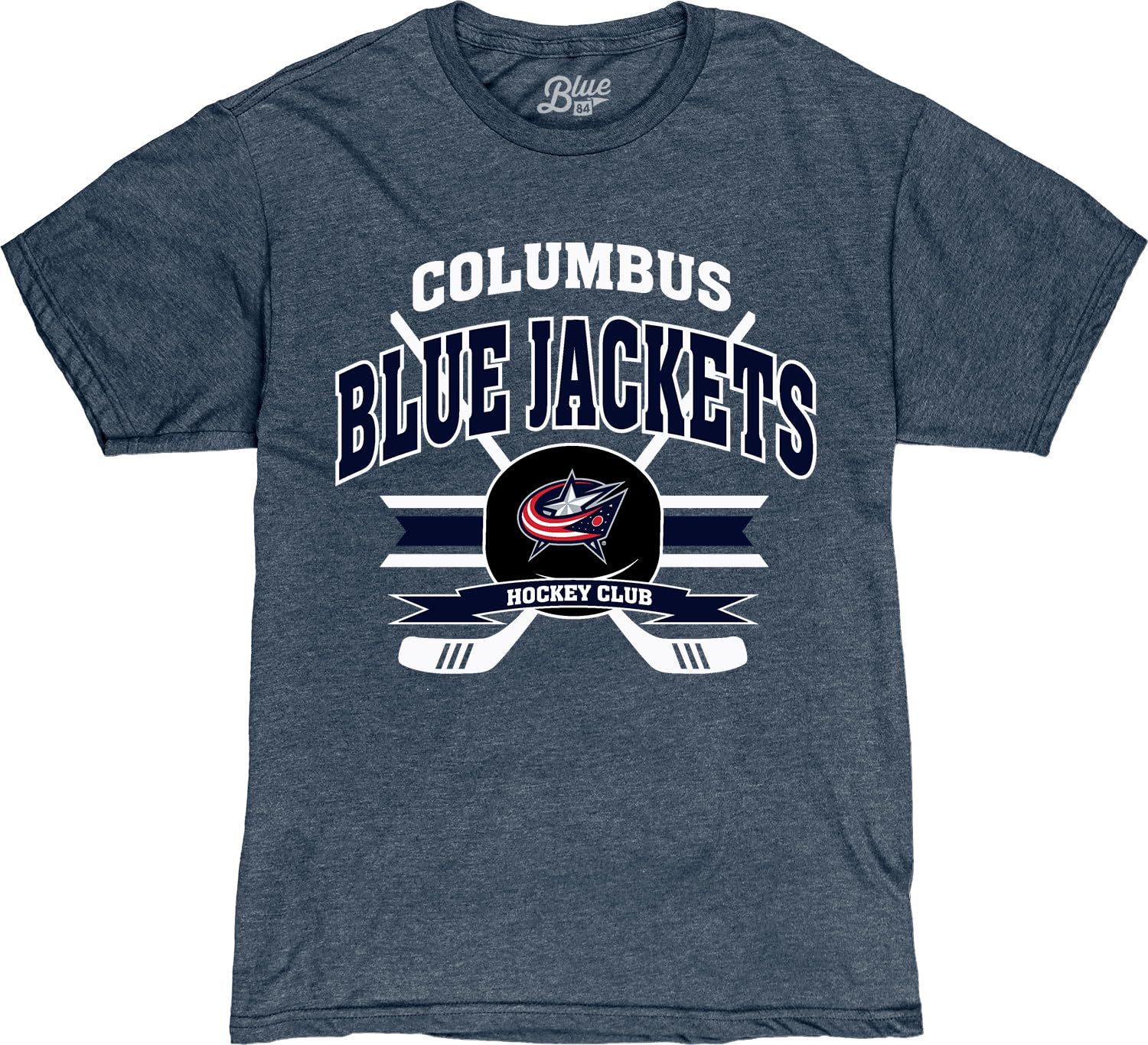 Blue 84 NHL Officially Licensed T-Shirt Heathered Hockey Puck