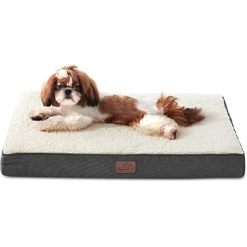 Bedsure Small Dog Bed for Small Dogs - Orthopedic Dog Beds with Removable Washable Cover, Egg Crate Foam Pet Bed Mat, Suitable for Dogs Up to 20 lbs, Oxford Fabric Bottom