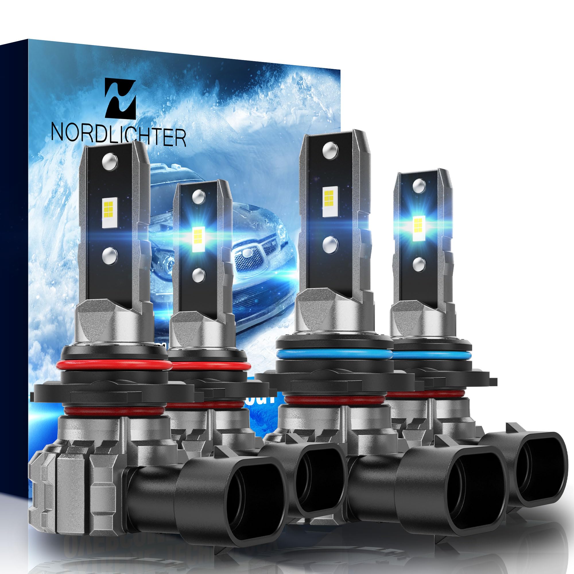 N NORDLICHTER 9005 9006 Bulbs, 6500K Xenon White Fanless, Pack of 4