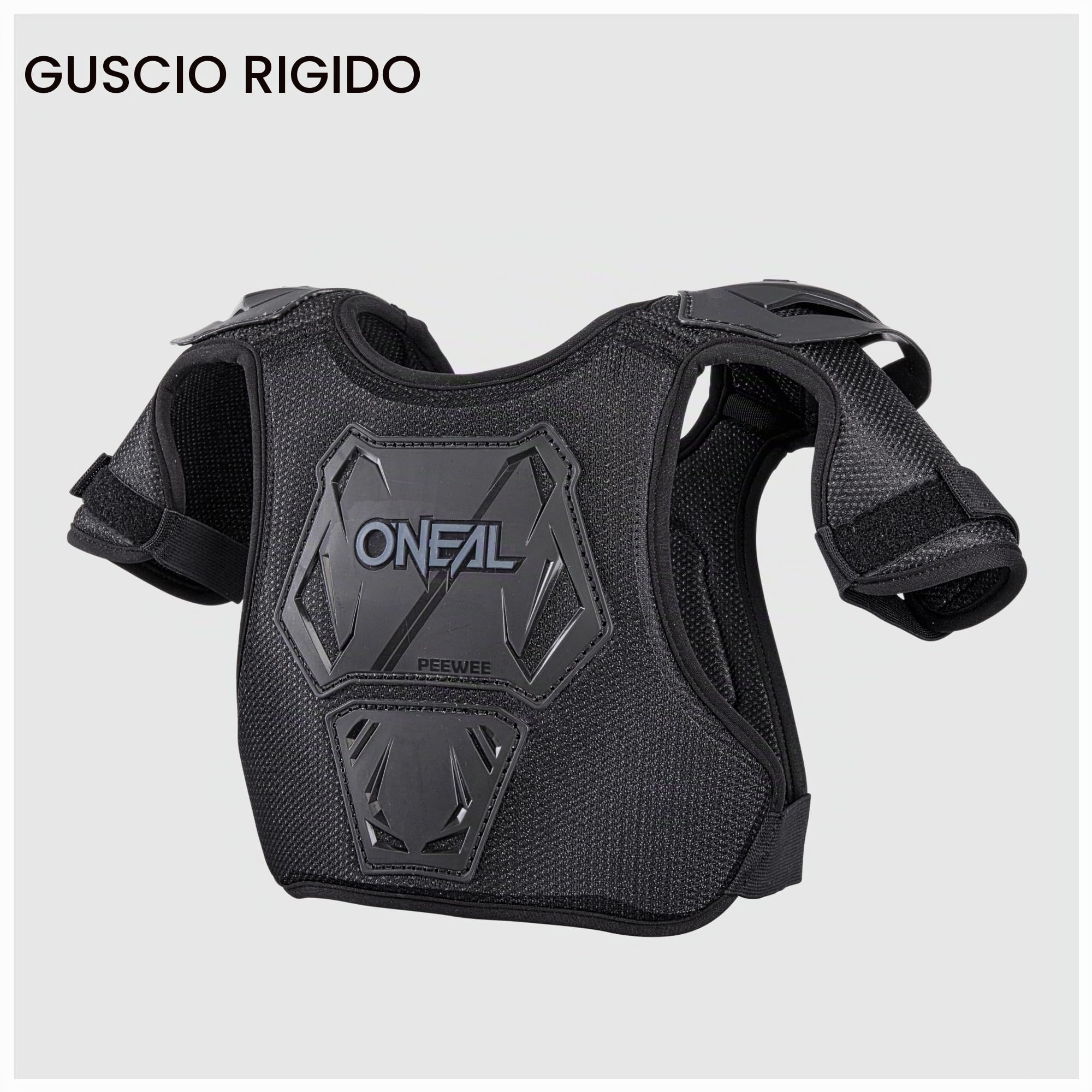 O'NEAL Pee Wee Chest Guard Protezione del petto Bambini Motocross Enduro Mesh schiuma perforante regolabile Nero Bianco XS/S