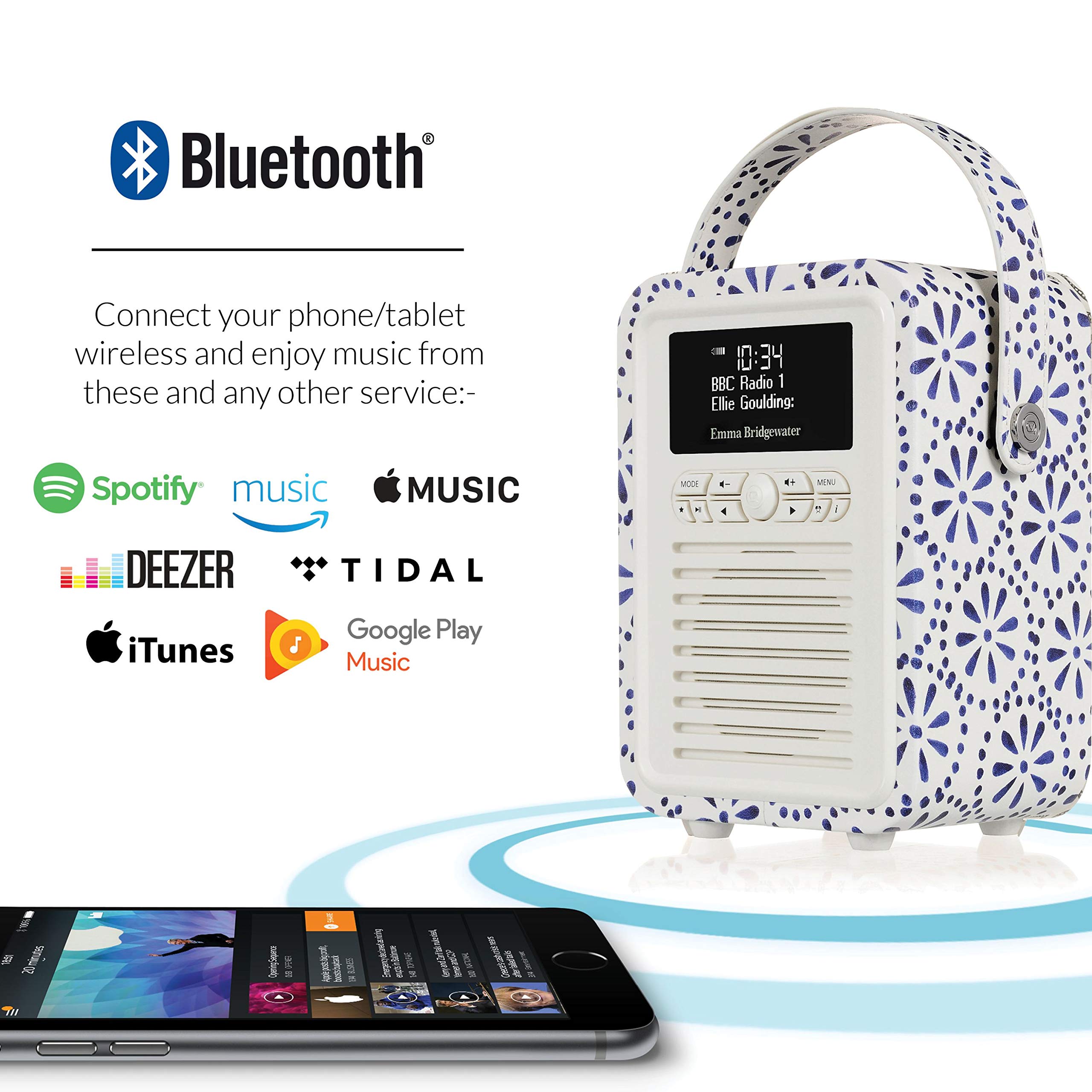 Buy VQ Retro Mini DAB Radio with Bluetooth, Radio Alarm Clock with FM