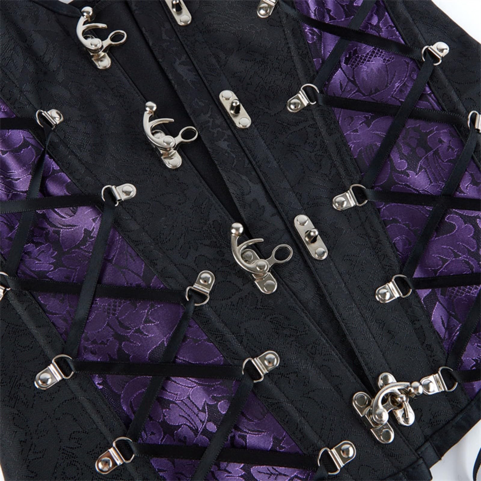 Generico Corsetto Cintura Donna,Corsetto Da Corte Con Catena Corsetto Gotico Aderente Body A Spina Di Pesce Per Halloween Intimo A Corsetto In Vita