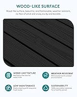 Vista 7 de SERWALL Mesa de centro al aire libre, mesa de centro de HDPE Patio para exterior, rectangular, negro