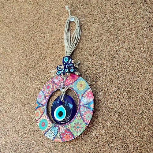 Vista 6 de Decoración de pared de cristal, colgante de pared contra el mal de ojo, decoración del hogar contra el mal de ojo, Nazar, decoración colgante de mal