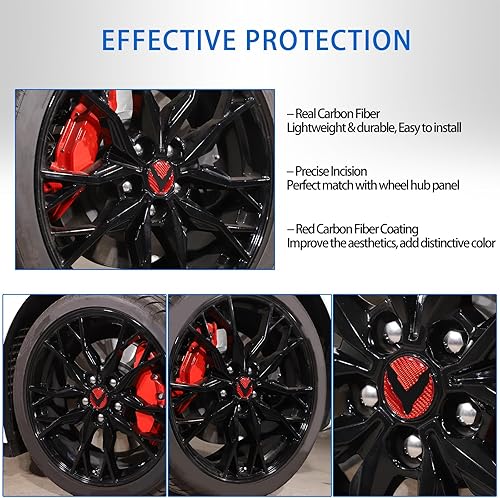 Miniatura 4 de Calcomanía de fibra de carbono suave para rueda de Chevrolet Corvette C8 2020-2024, calcomanía para moldura de cubo de rueda de automóvil, 8