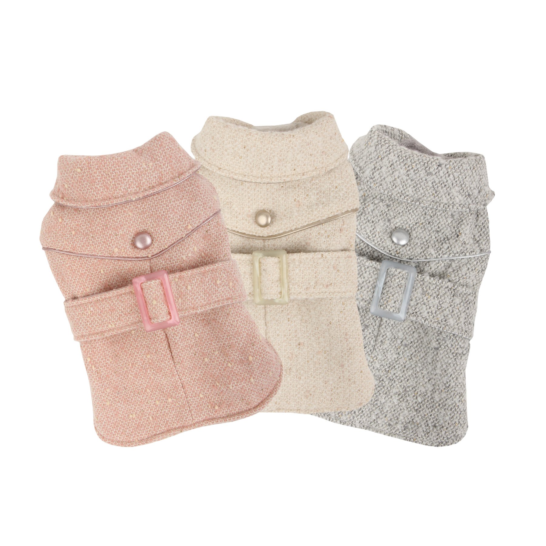Puppia Popette Winter Dog Coat, Small, Pink, Grey - Image 3